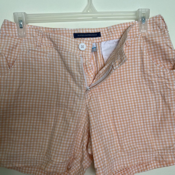 Columbia Super Bonehead Lotus Gingham Women Shorts Size 12 in Orange - Picture 4 of 9